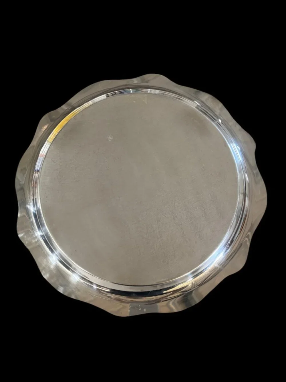 Vintage Pilgrim Oneida Silverplate Tray – Etched Scalloped Serving Platter